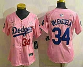 Women's Los Angeles Dodgers #34 Fernando Valenzuela Pink 2025 Tokyo Series Limited Stitched Jersey,baseball caps,new era cap wholesale,wholesale hats